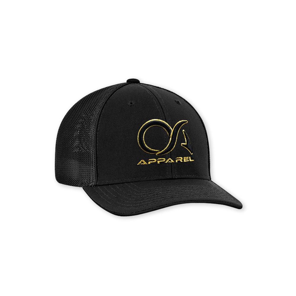 All Black Metallic Gold Hat