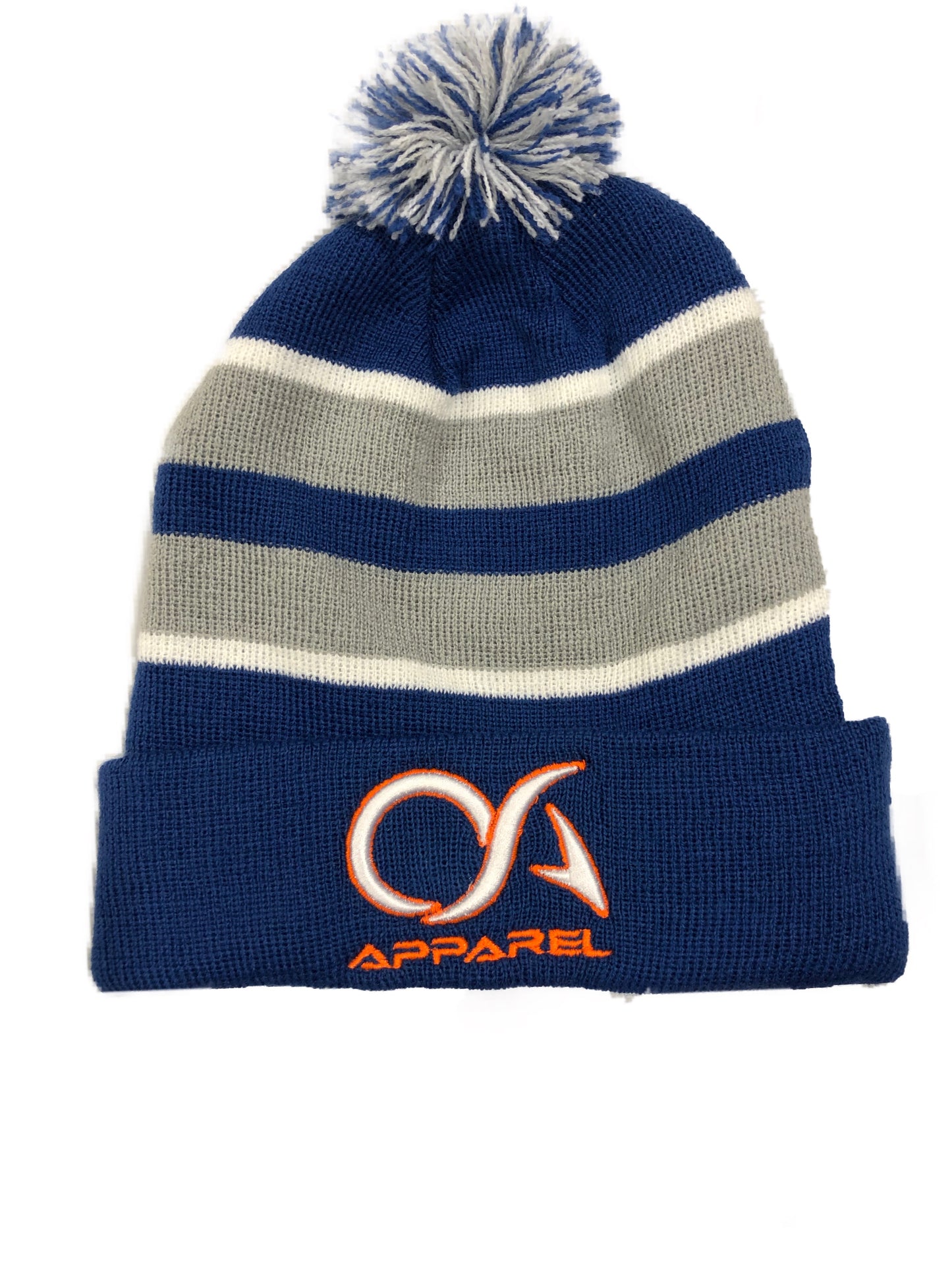 OA Gray/Soft Pink Black Pom Beanie