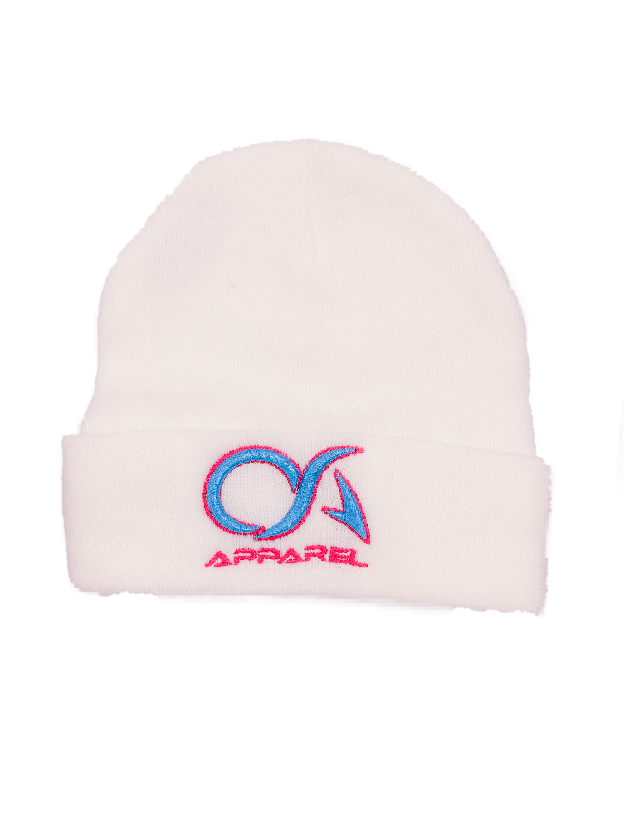 OA Hot Pink/Cyan Blue White Beanie