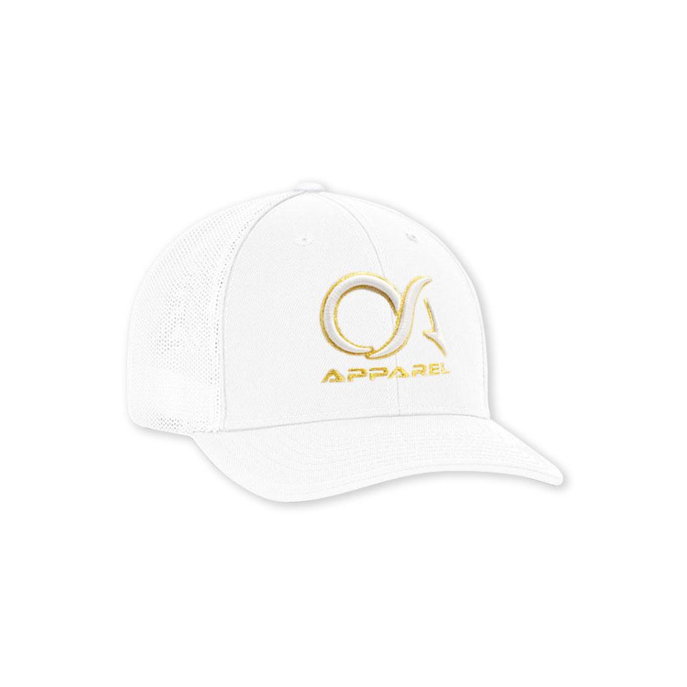 All White Metallic Gold Hat
