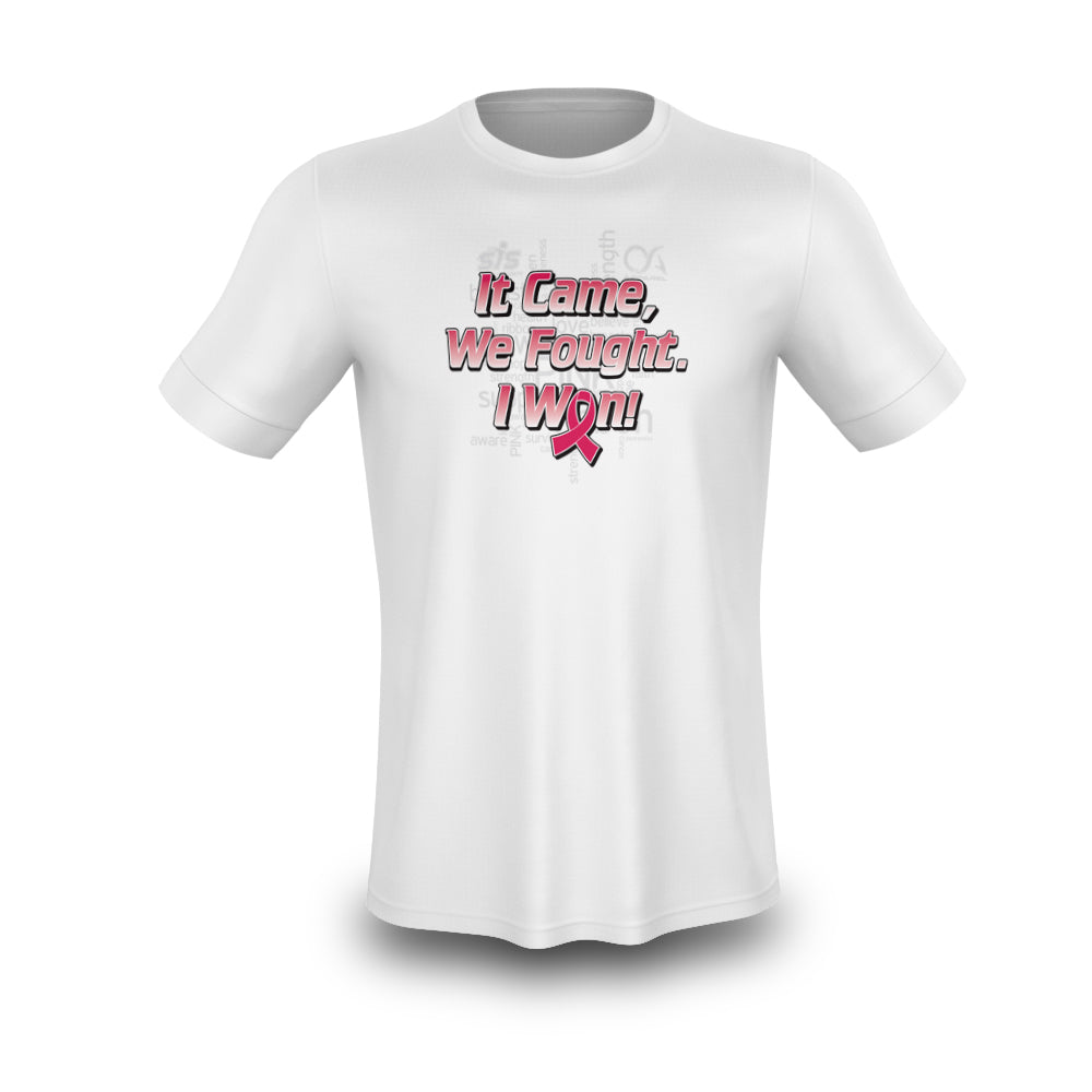 Came Fought Won SubDye Breast Cancer Awareness Shirt