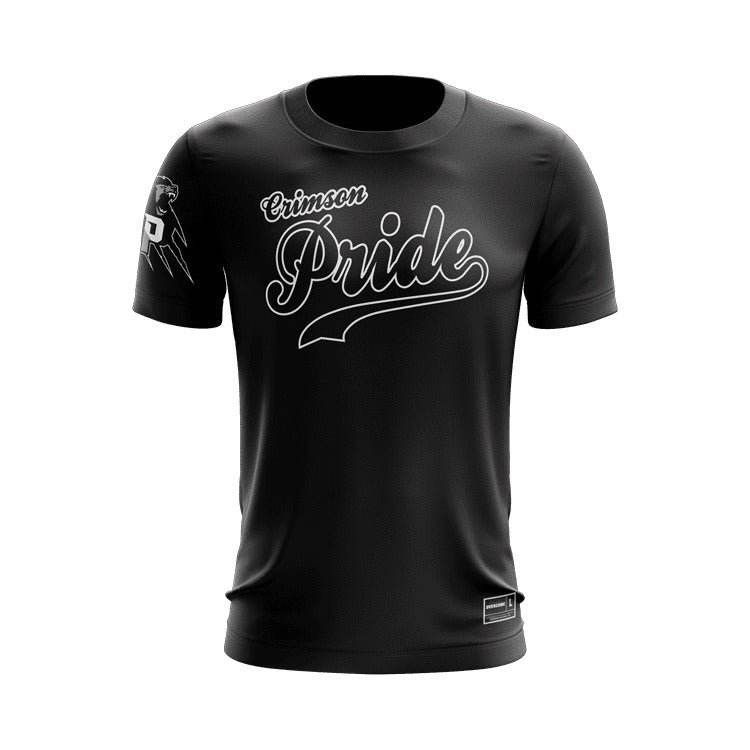 Crimson Pride Short Sleeve Poly Blend Shirt (Black)