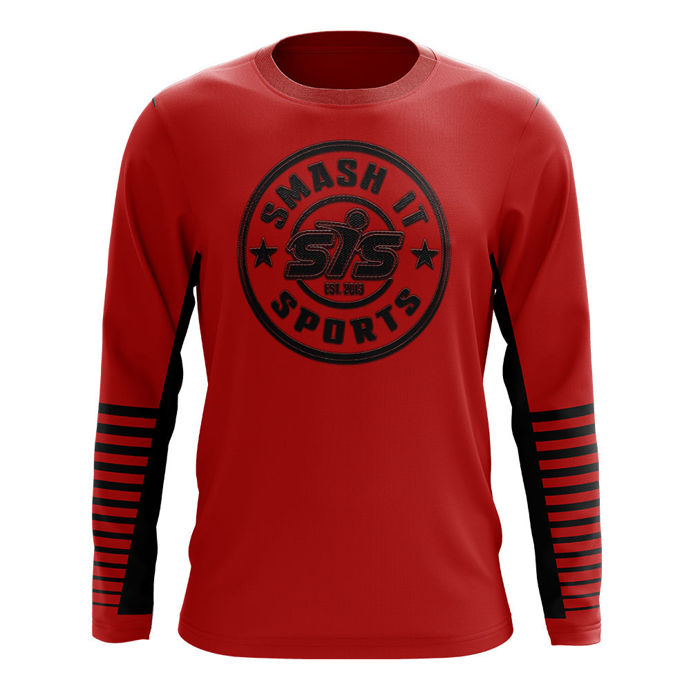 Smash It Sports Long Sleeve Shirt (Red/Black Emblem)