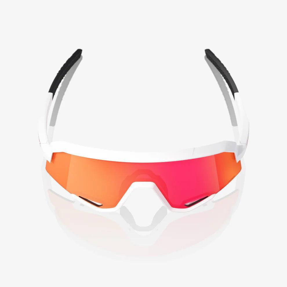 100 Percent Sunglasses - SLENDALE - Matte White - HiPER Red Multilayer Mirror Lens - Smash It Sports