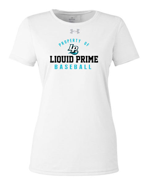 PRIME-UNDER ARMOUR-SHORT SLEEVE-WOMENS- SHIRT-1376847-WHITE