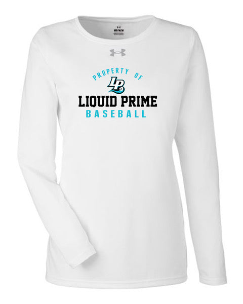 PRIME-UNDER ARMOUR-LONG SLEEVE-WOMENS- SHIRT-1376852- WHITE