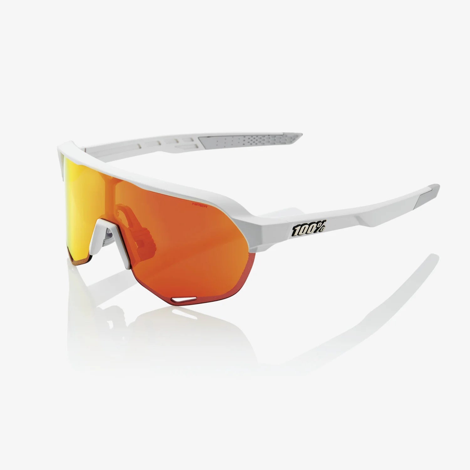 100 Percent Sunglasses - S2 - Soft Tact Off White - HiPER® Red Multilayer Mirror Lens