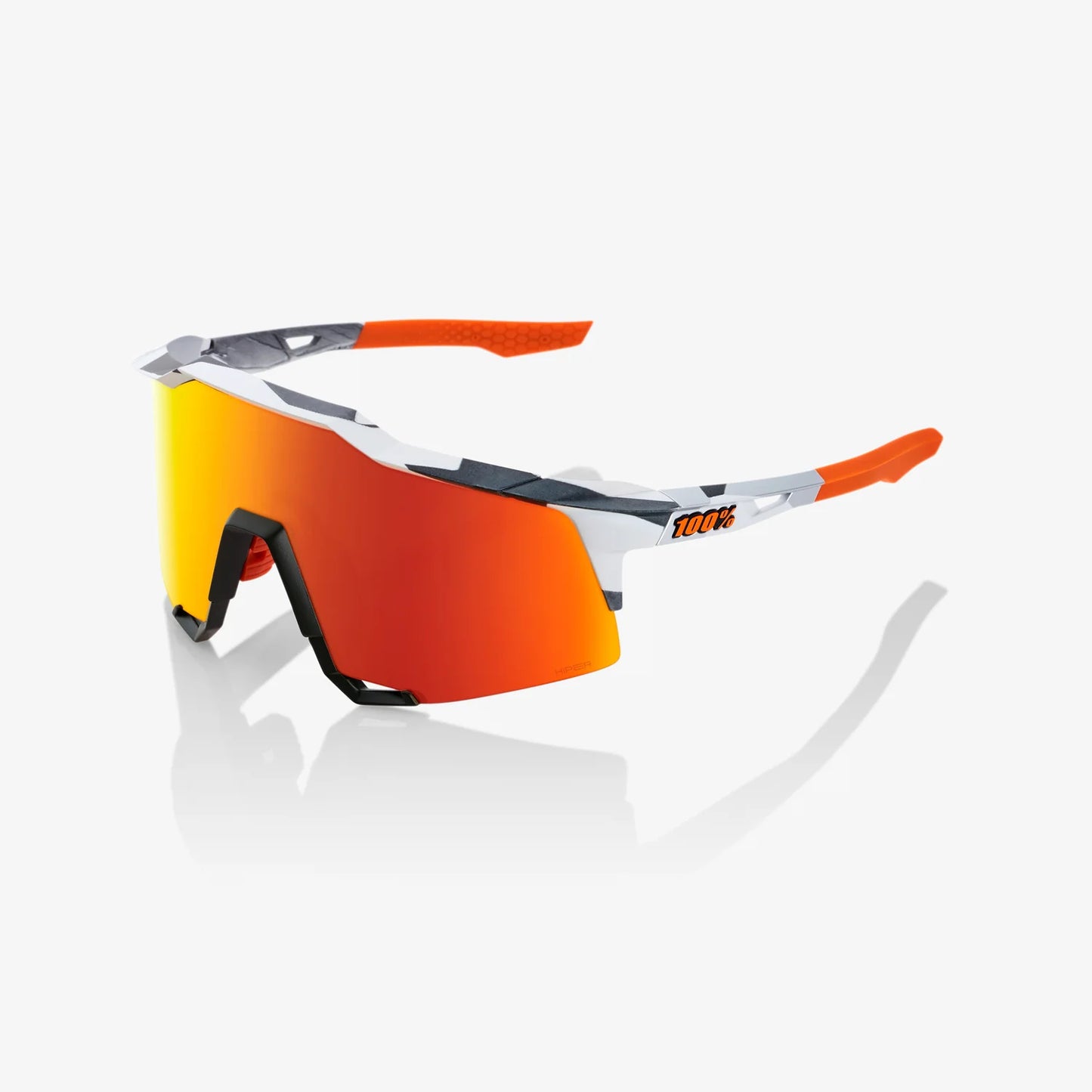 100 Percent Sunglasses - SPEEDCRAFT - Soft Tact Grey Camo - HiPER Red Multilayer Mirror Lens