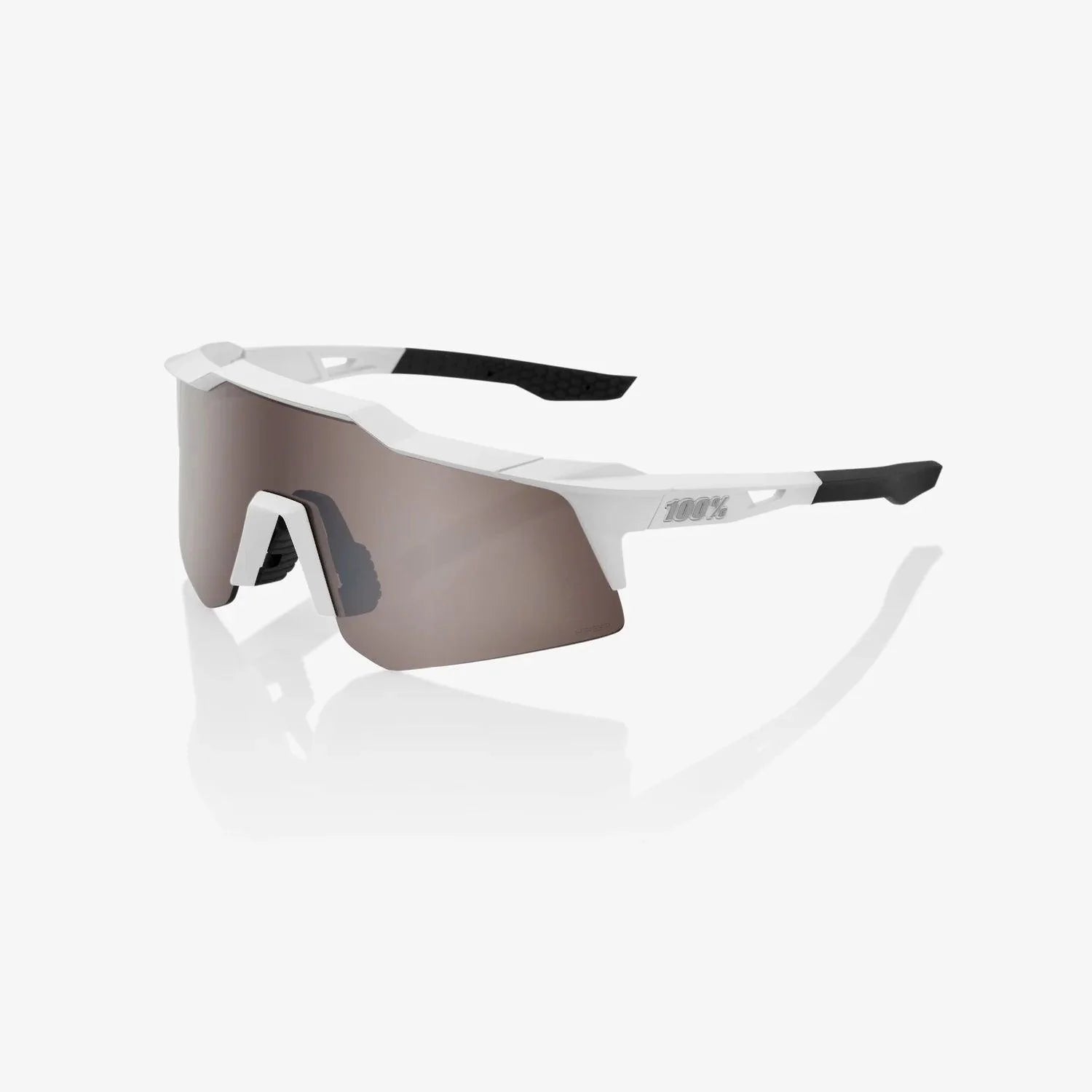 100 Percent Sunglasses - SPEEDCRAFT XS - Matte White - HiPER Silver Mirror Lens - Smash It Sports