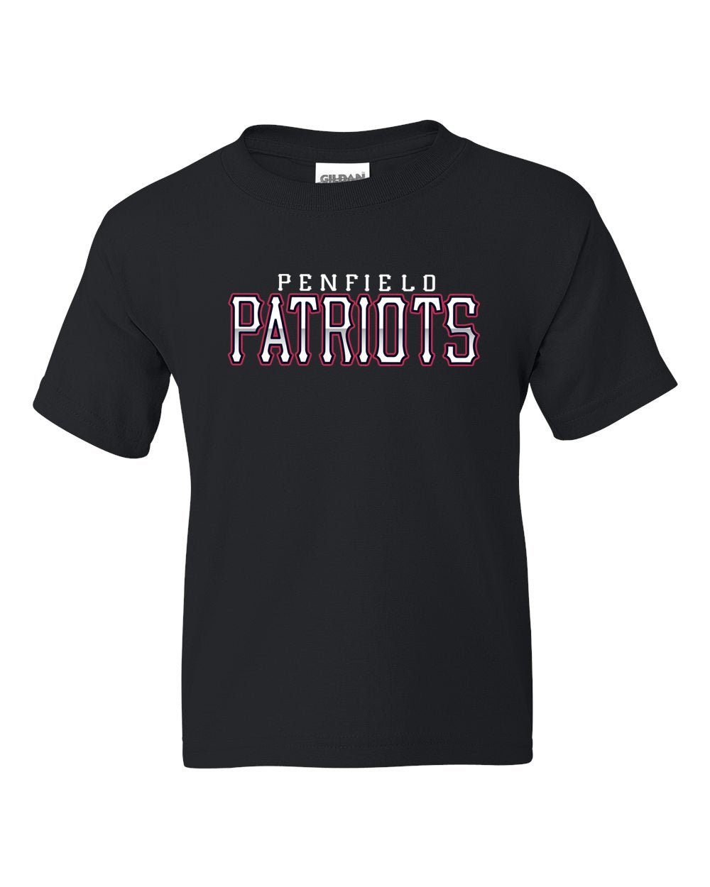 PATRIOTS -GILDAN-SHORT SLEEVE -YOUTH- SHIRT-BLACK-8000-B