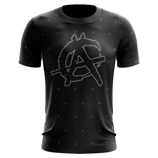 Anarchy Bat Company Short Sleeve Shirt - Small Logo Repeat (Black/White)