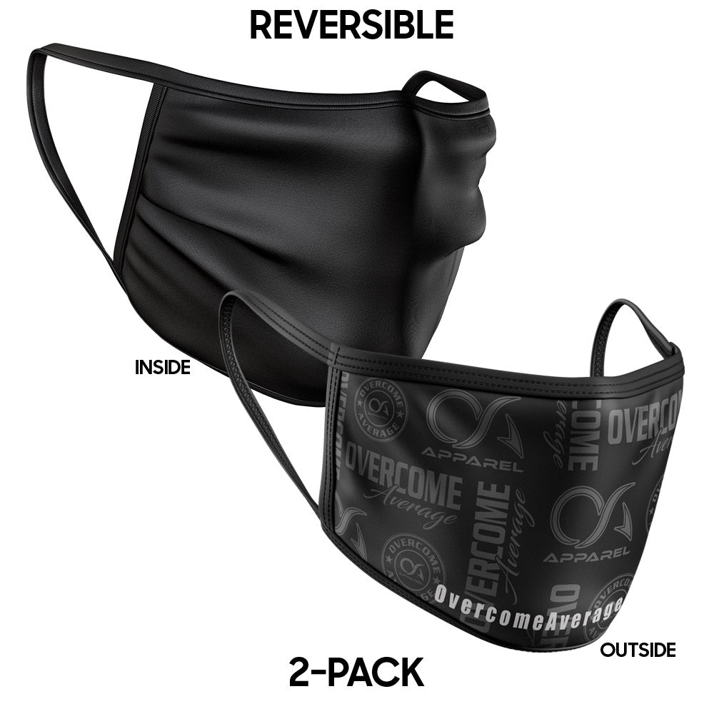 OA Apparel Daily Face Cover - Blackout- Reversible - 2 Pack
