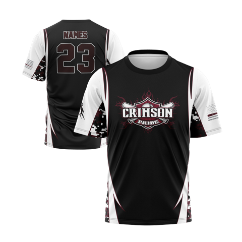 Crimson Pride Crew Neck 2-Button Jersey (Black/White Camo)