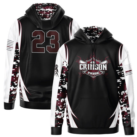 Crimson Pride Hoodie (Black/White Camo)