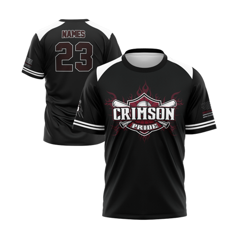 Crimson Pride Crew Neck Jersey (Black/White)