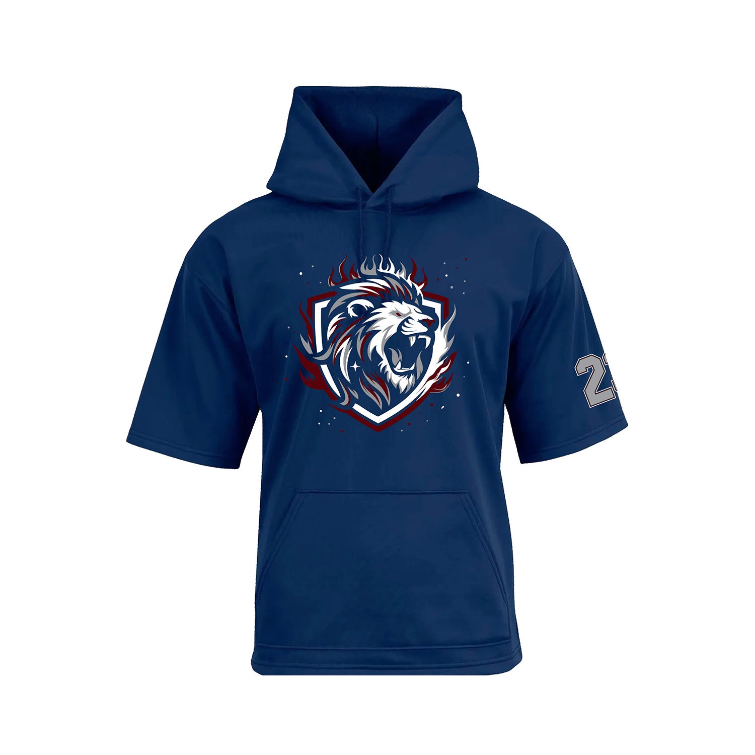 Crimson Pride Short Sleeve Hoodie Navy