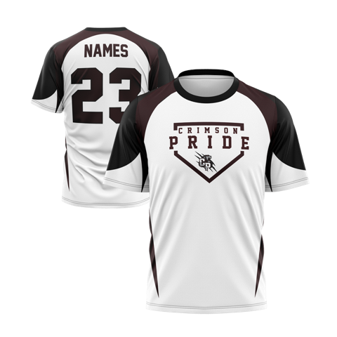 Crimson Pride Crew Neck Short Sleeve Shirt (White/Black/Maroon)