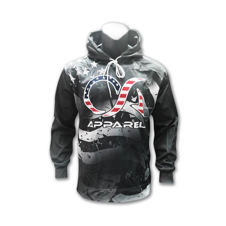 OAs Charcoal USA Flag Full Sublimated Hoodie