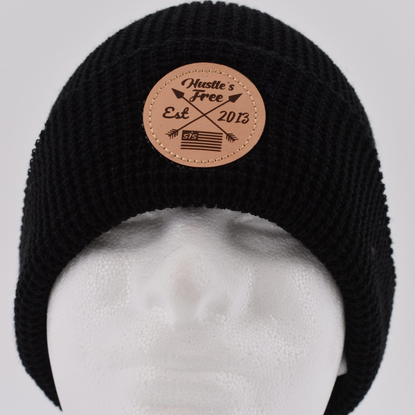 Miken Streetwear Snapback Hat- 255 All Black/Miken M and Text Leather Patch
