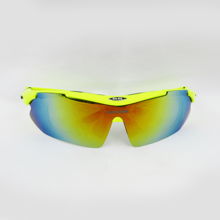 Gator Gear Multi-Lens Sunglasses Kit - Neon Yellow (w/ Prescription Lens Insert) - Smash It Sports