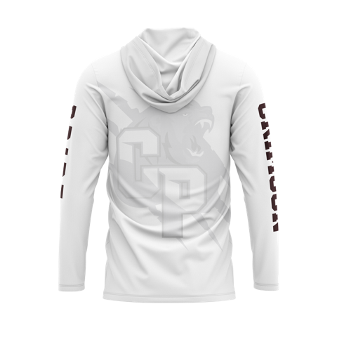 Crimson Pride Hooded Long Sleeve Shirt (Black/White)