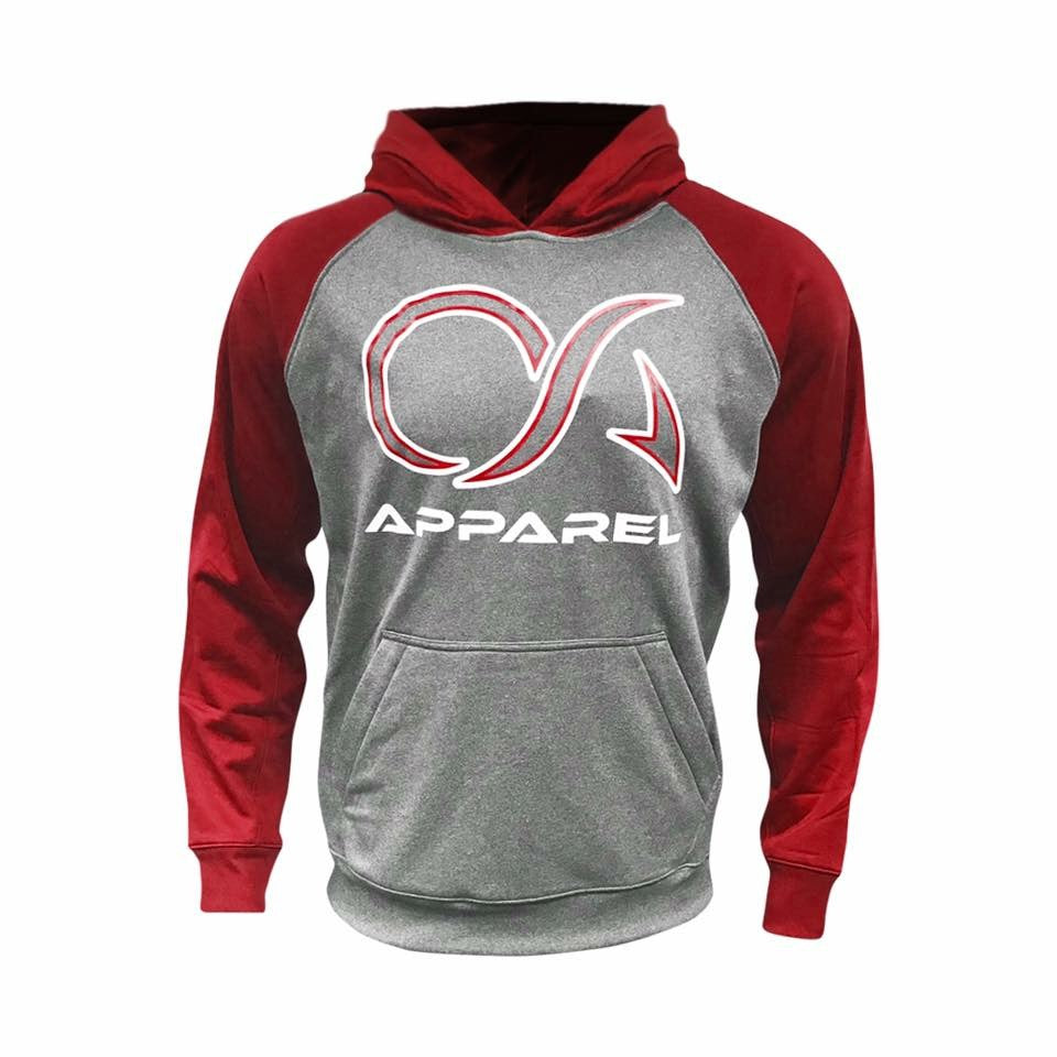 OA Red/White Mens Cotton Hoodie