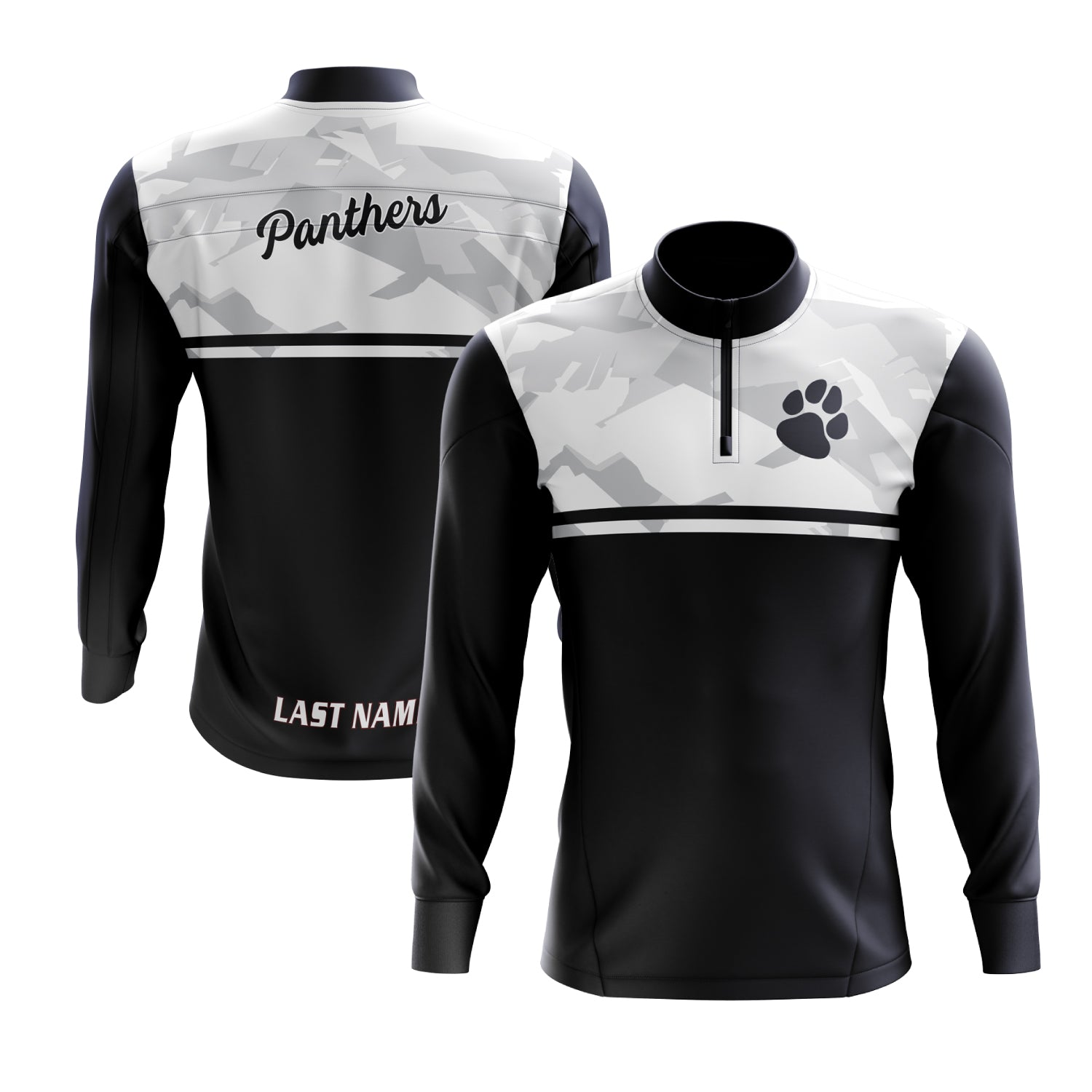 Pittsford Panthers Long Sleeve Quarter-Zip - Navy/White