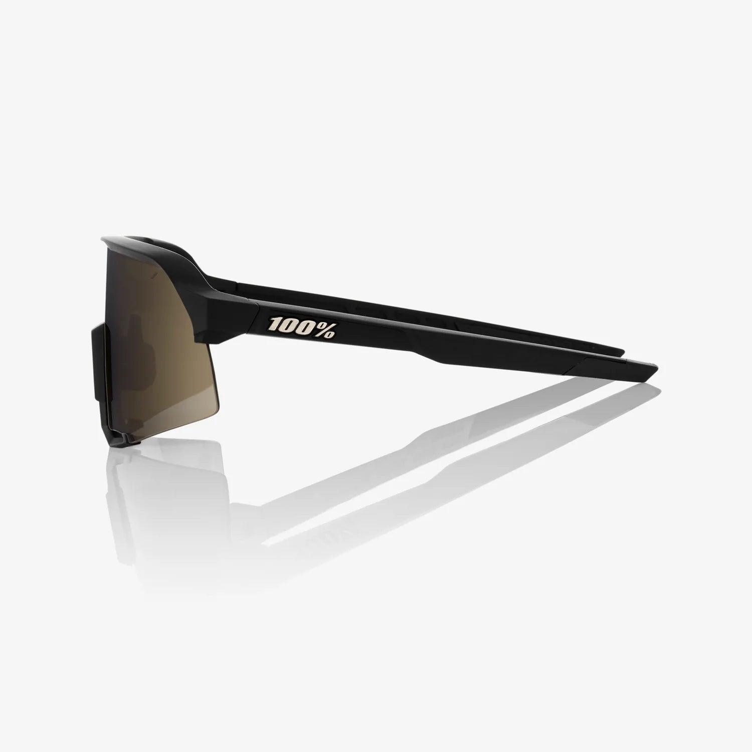 100 Percent Sunglasses - S3 - Soft Tact Black - Soft Gold Mirror Lens - Smash It Sports