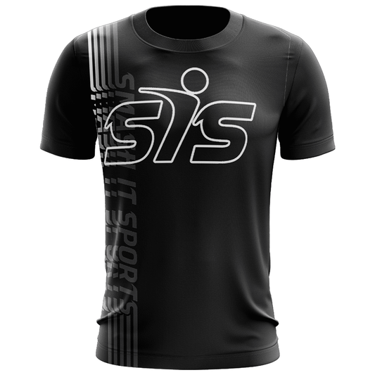 Smash It Sports EVO-Tech Short Sleeve Shirt - Black/White Repeat Logo