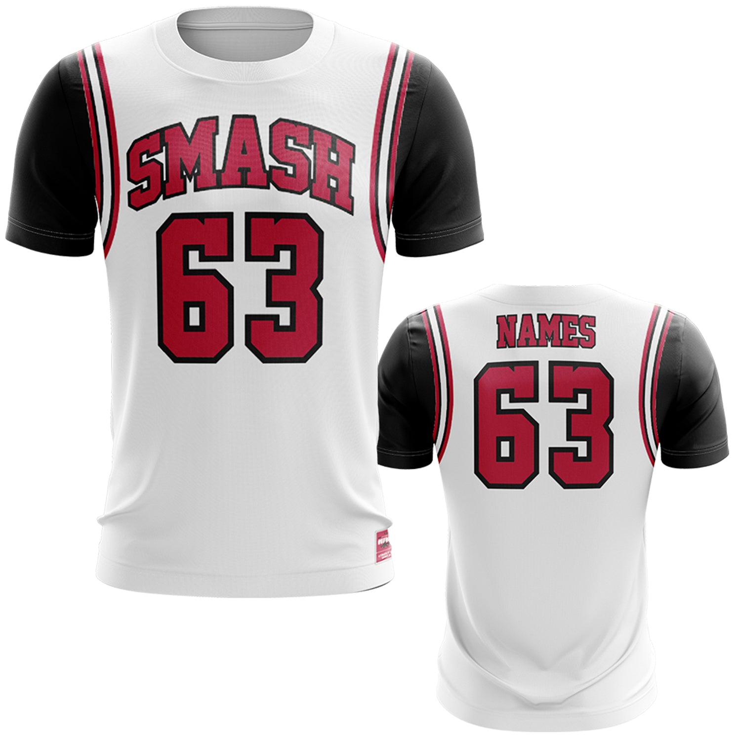SMASH Basketball Short Sleeve Shirt - White (Customized Buy-In)
