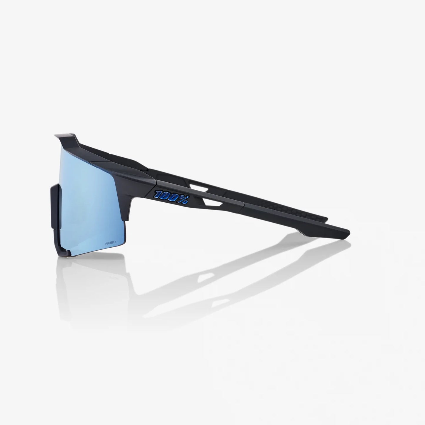 100 Percent Sunglasses - SPEEDCRAFT - Matte Black - HiPER Blue Multilayer Mirror Lens