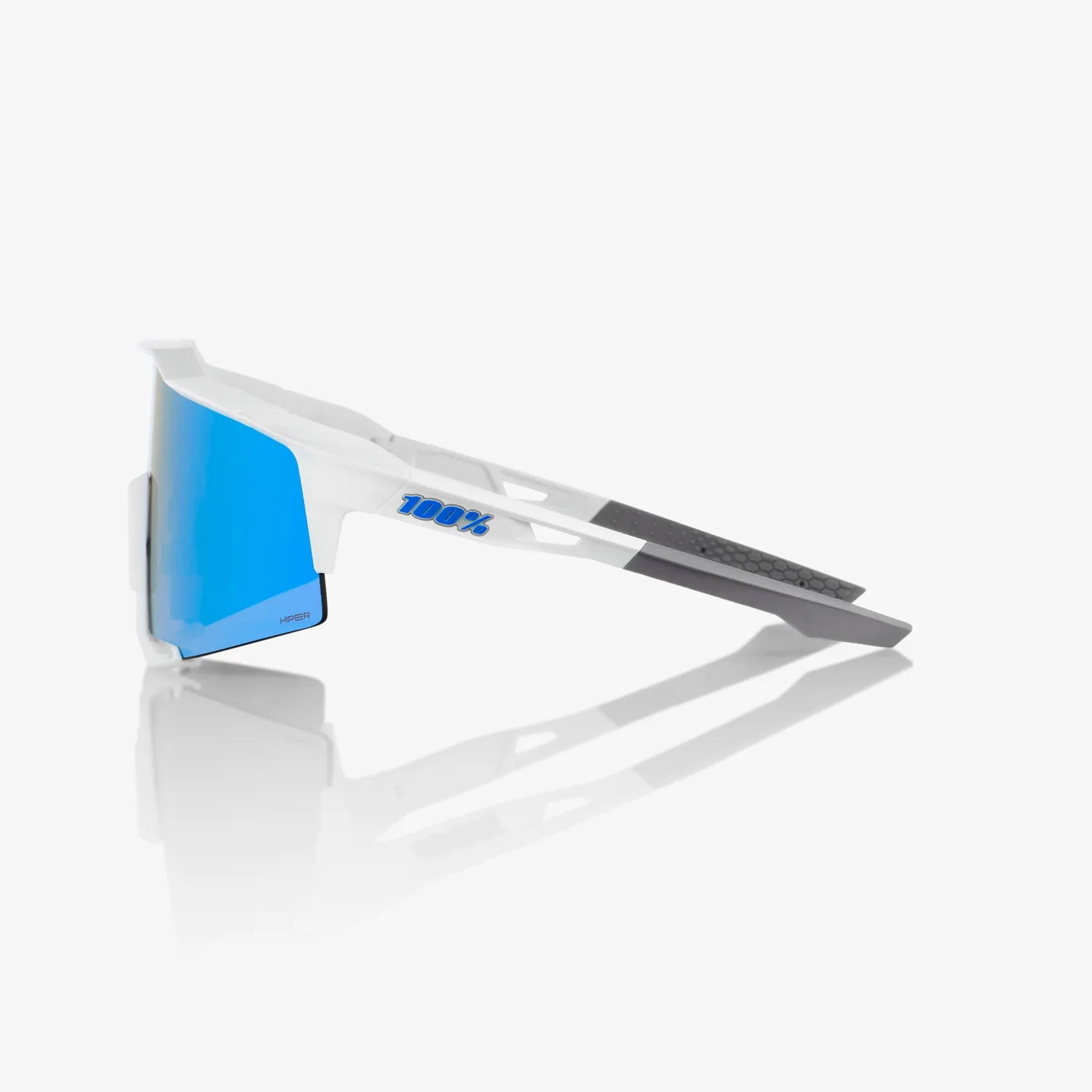 100% SPEEDCRAFT - Matte White - HiPER Blue Multilayer Mirror Lens