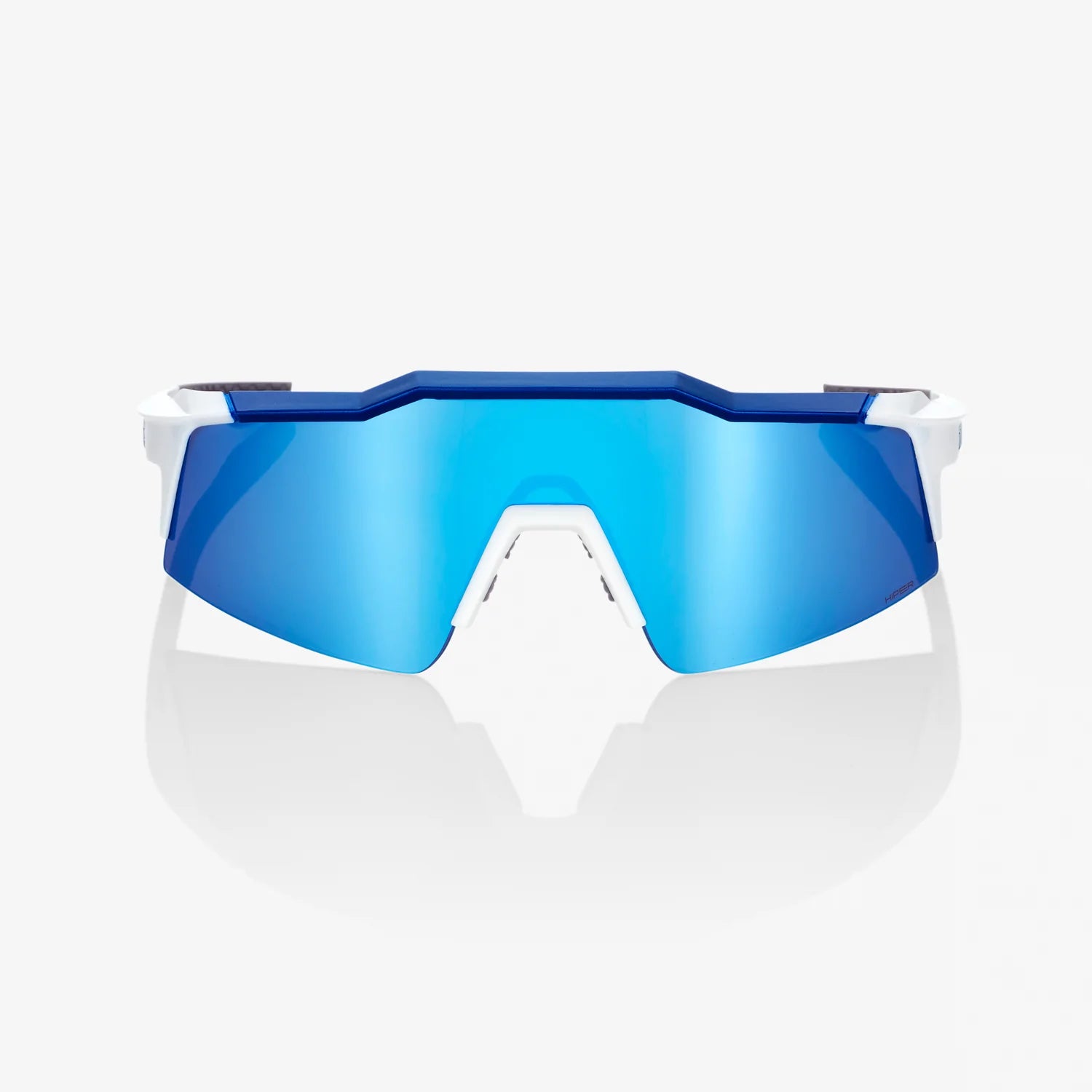 100 Percent Sunglasses - SPEEDCRAFT SL - Matte White/Metallic Blue - HiPER Blue Multilayer Mirror Lens