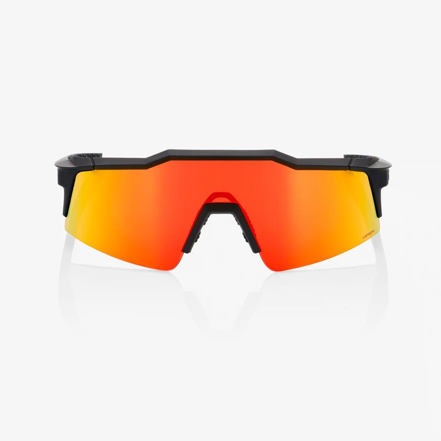 100 Percent Sunglasses - SPEEDCRAFT SL - Soft Tact Black - HiPER Red Multilayer Mirror Lens - Smash It Sports