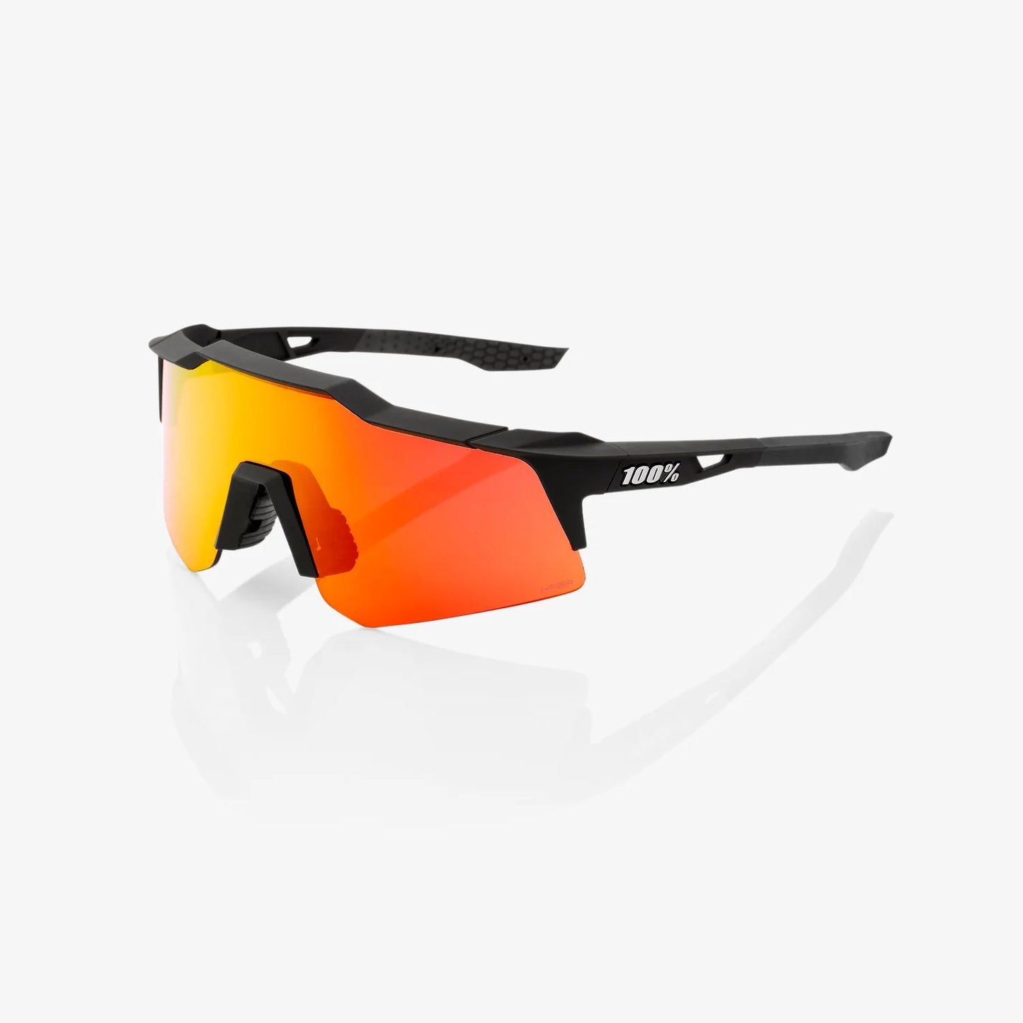 100 Percent Sunglasses - SPEEDCRAFT XS - Soft Tact Black - HiPER Red Multilayer Mirror Lens