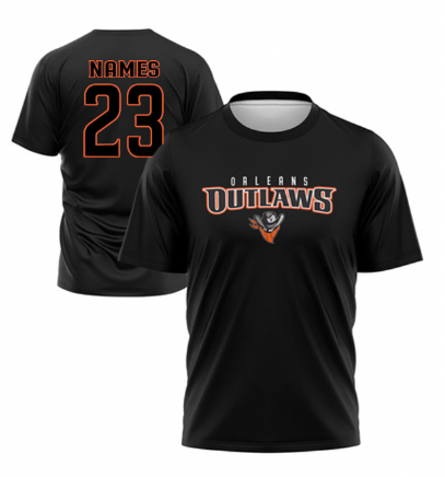 Outlaws Baseball Short Sleeve Shirt - Black