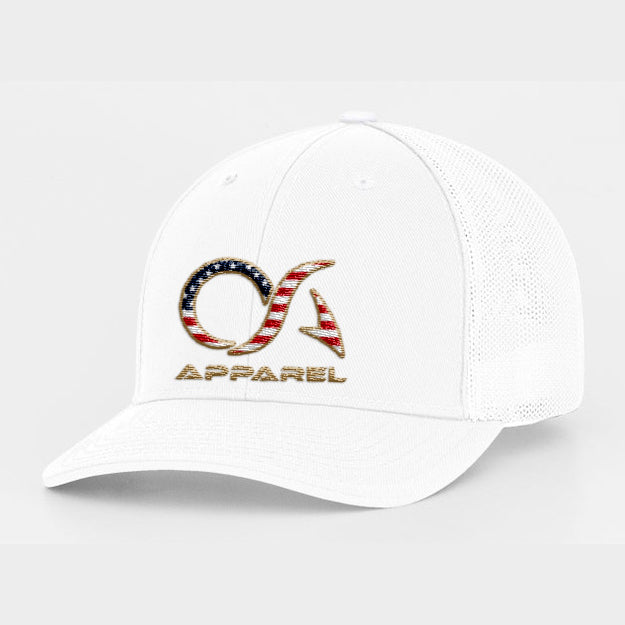 OA Flag Logo Hat 404M White