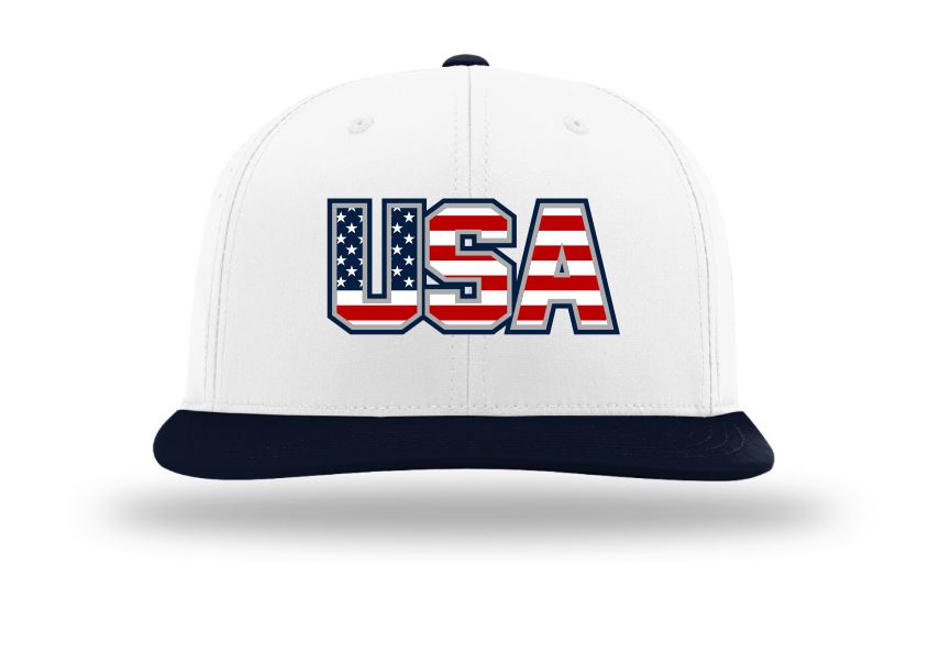 TEAM USA Border Battle Player Series Game Day Hat - White/Navy/USA - Richardson PTS30 Buy In