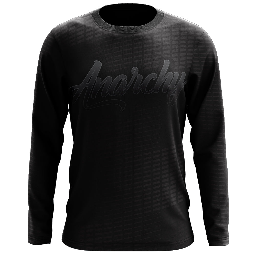 Anarchy Long Sleeve Shirt - Script Logo (Black/Grey)