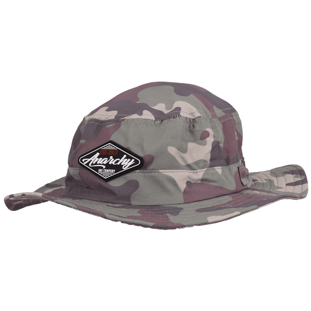 Anarchy Bucket Hat Camo with Black Patch