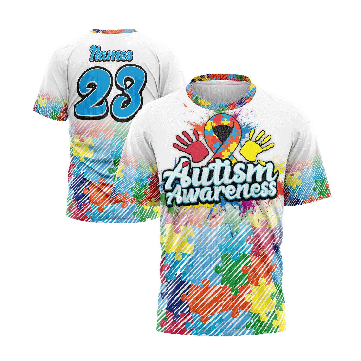 Autism Awareness Short Sleeve Jersey (Customized Buy-In)