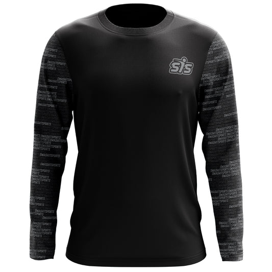 Smash It Sports Long Sleeve Shirt - Repeat Sleeve (Black/Grey)
