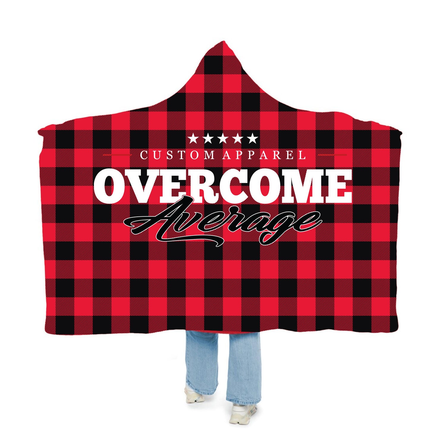 Overcome Average Hooded Blanket - Buffalo Plaid