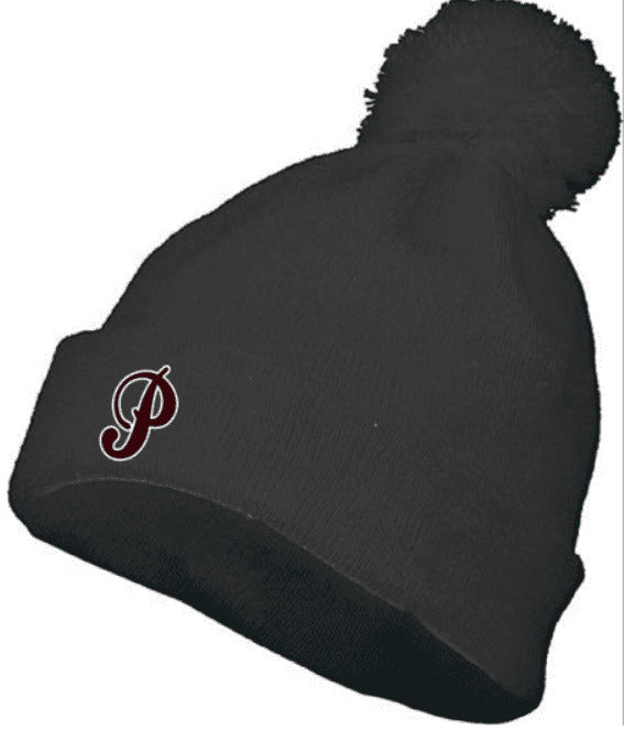 Crimson Pride Pom Knit Beanie