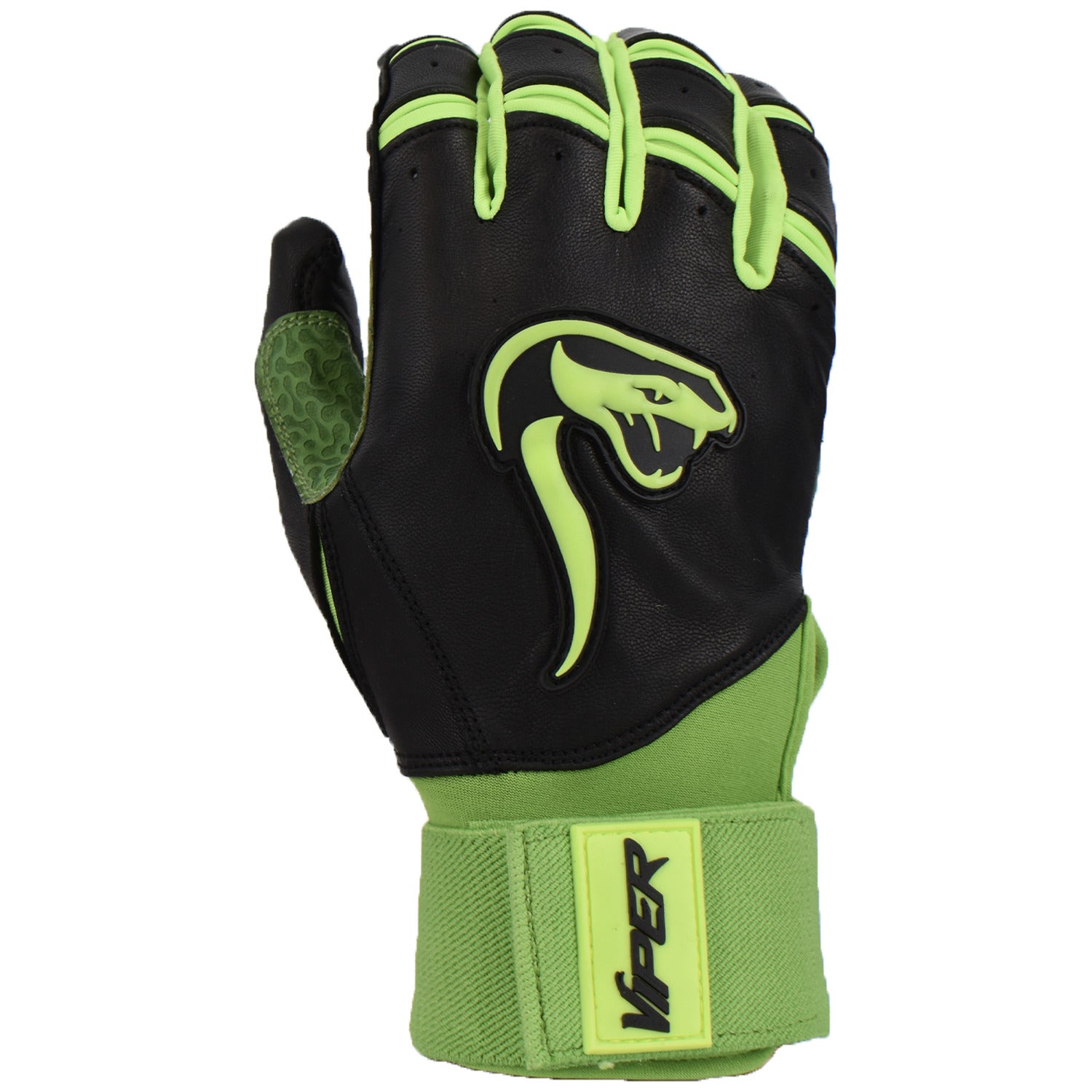 Viper Grindstone Long Cuff Batting Glove - Black/Neon Green