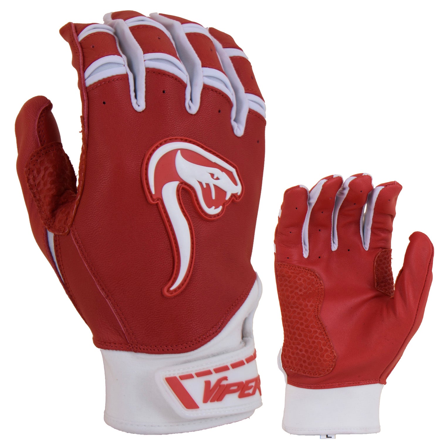 Viper Grindstone Short Cuff Batting Glove - Red/White