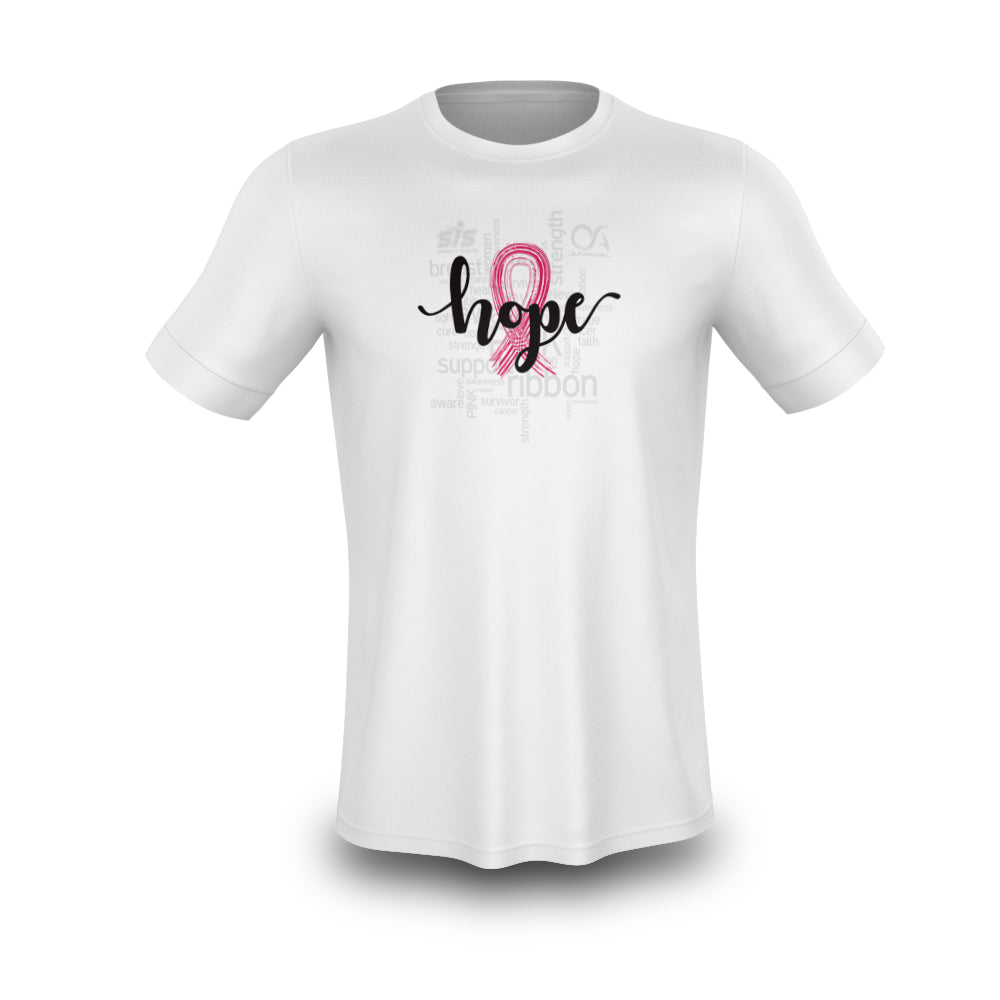 Hope Ribbon Words SubDye Breast Cancer Awareness Shirt