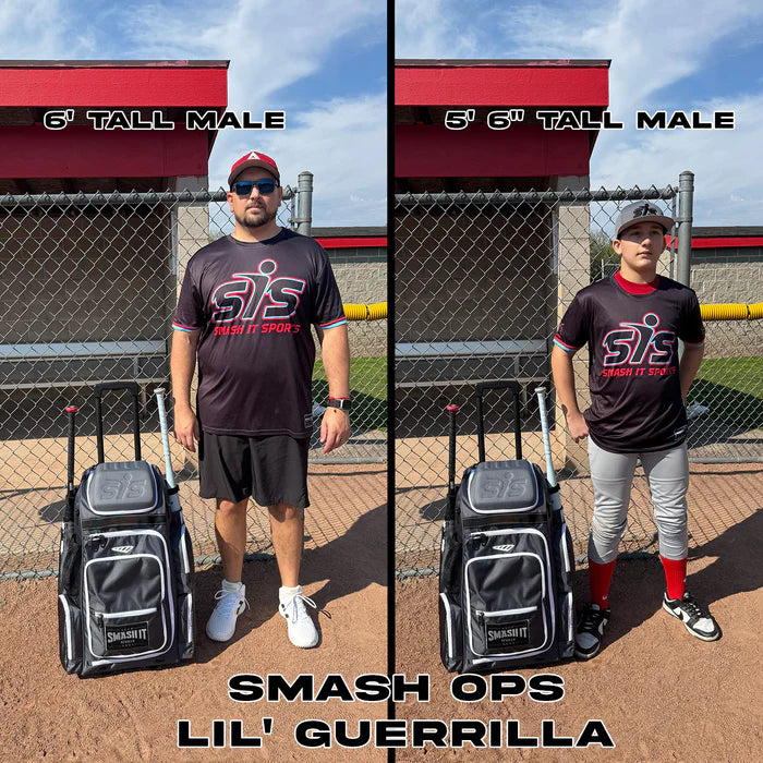 2025 Smash Ops Lil’ Guerrilla Hybrid Roller/Bat Pack Bag - Blackout [PRIME Team Bag]