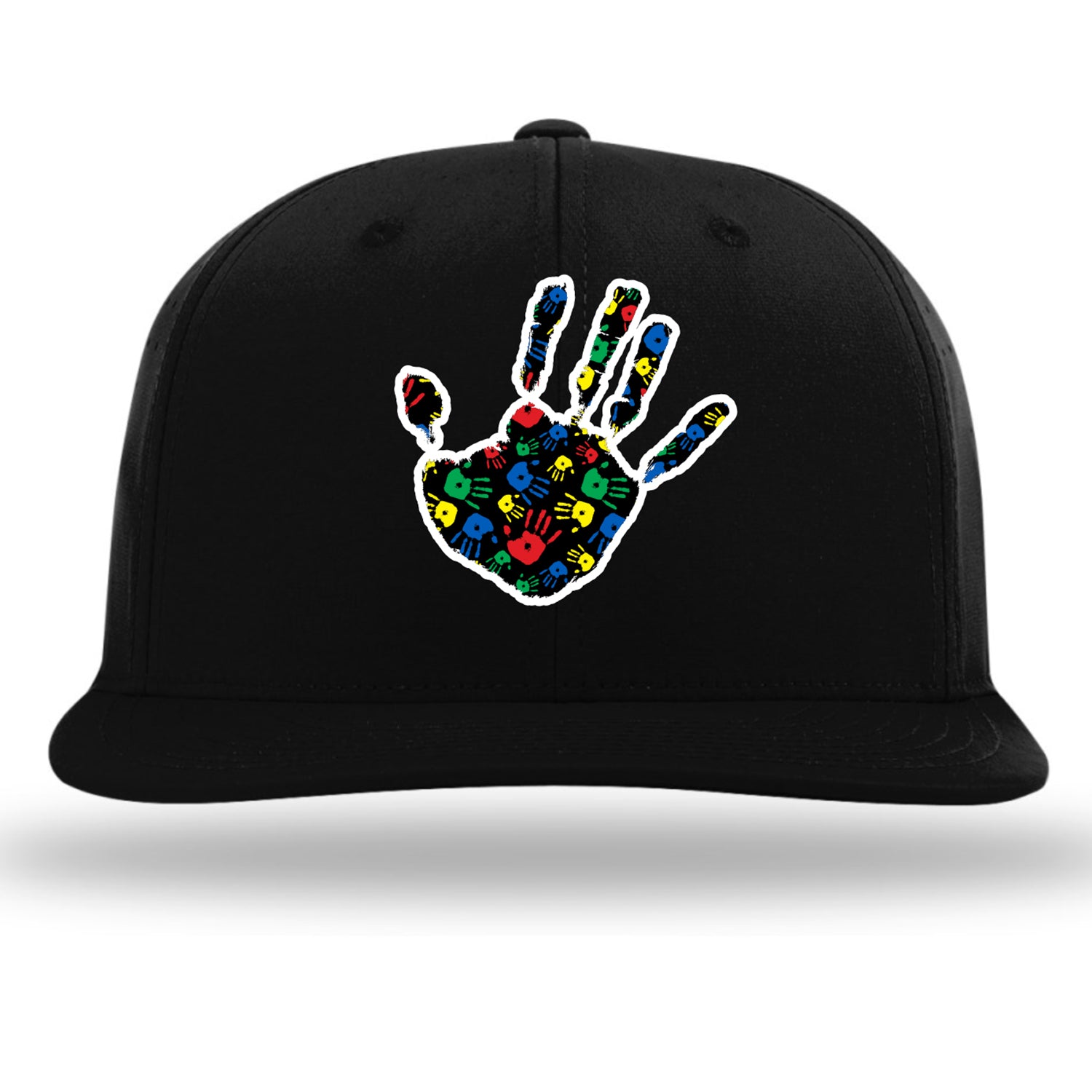 Autism Hand Print PTS30 Hat - Black