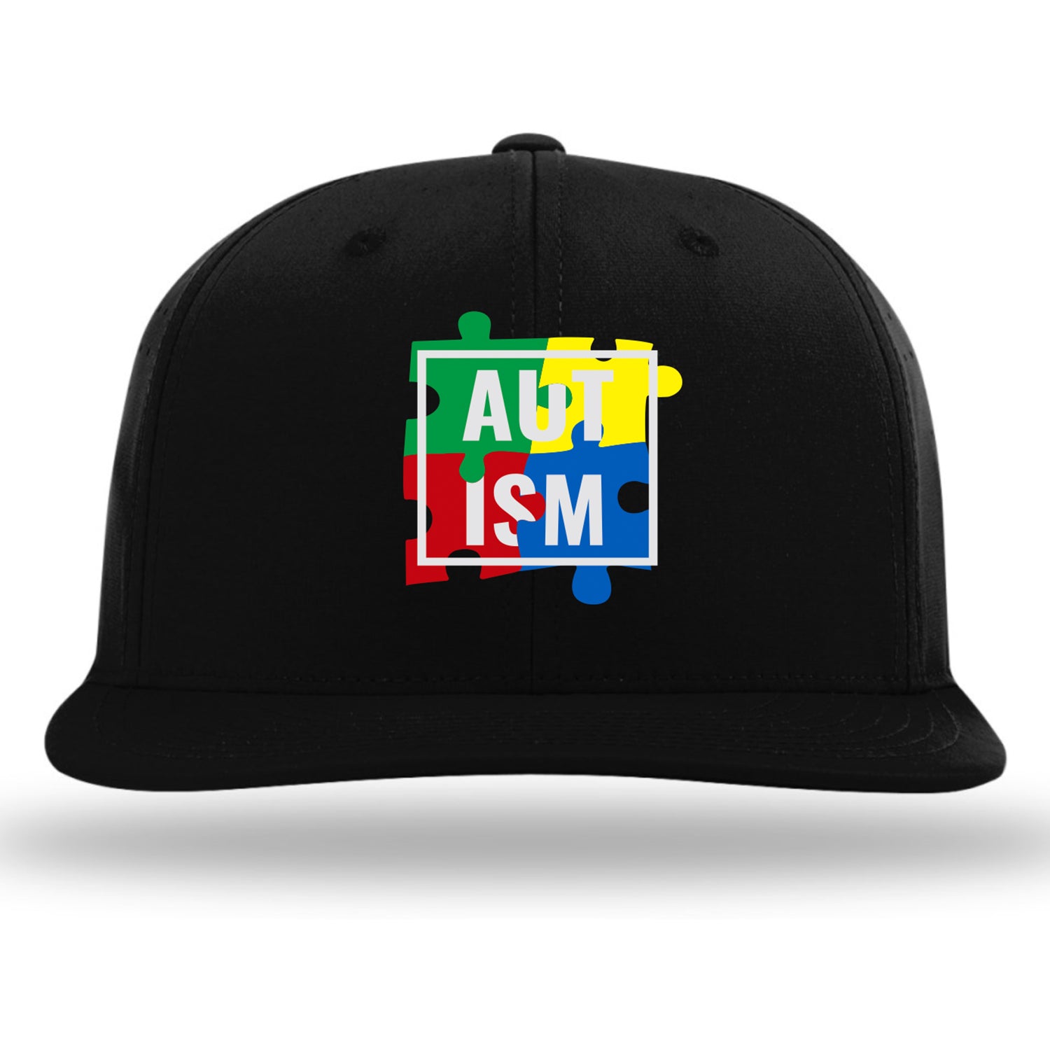 Autism Puzzle Piece PTS30 Hat - Black
